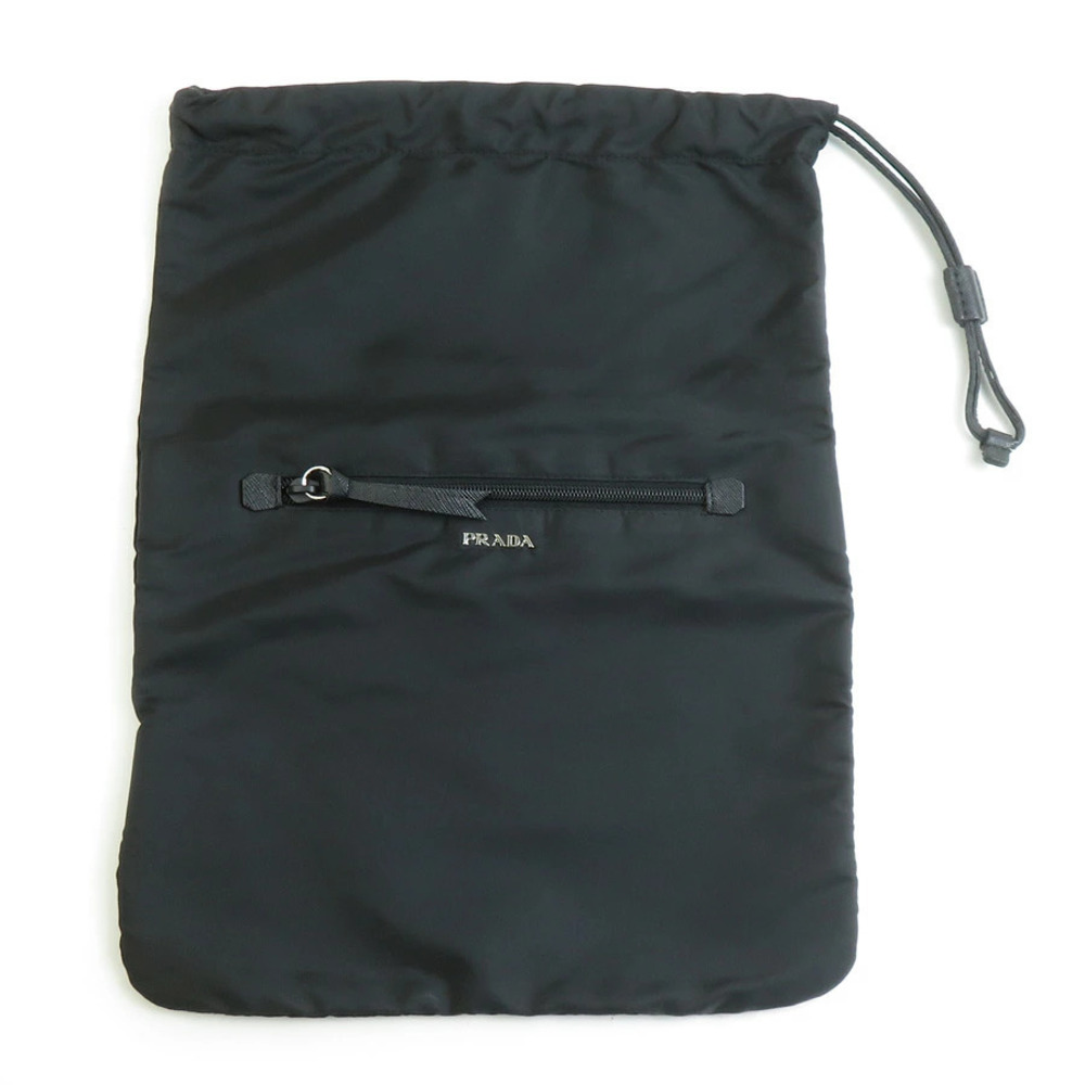 Prada Pouch Clutch Drawstring Black